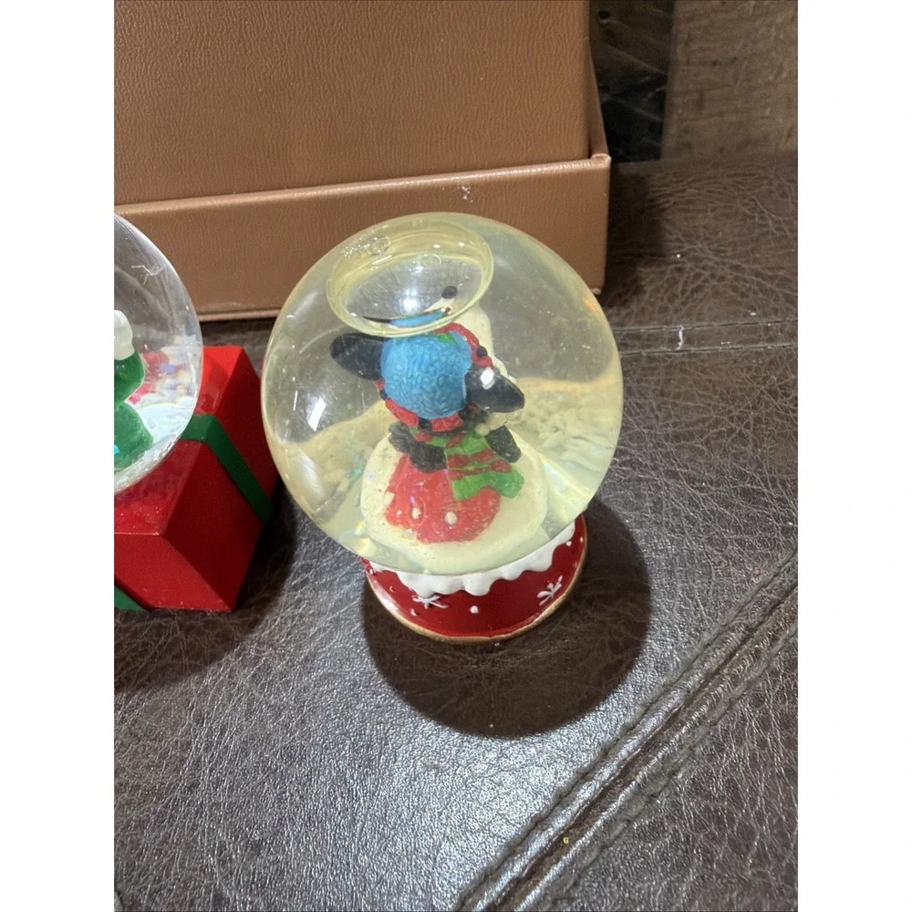 Lot of 4 Vintage Disney JCPenney Mickey Mouse Christmas Miniature Snow Globes